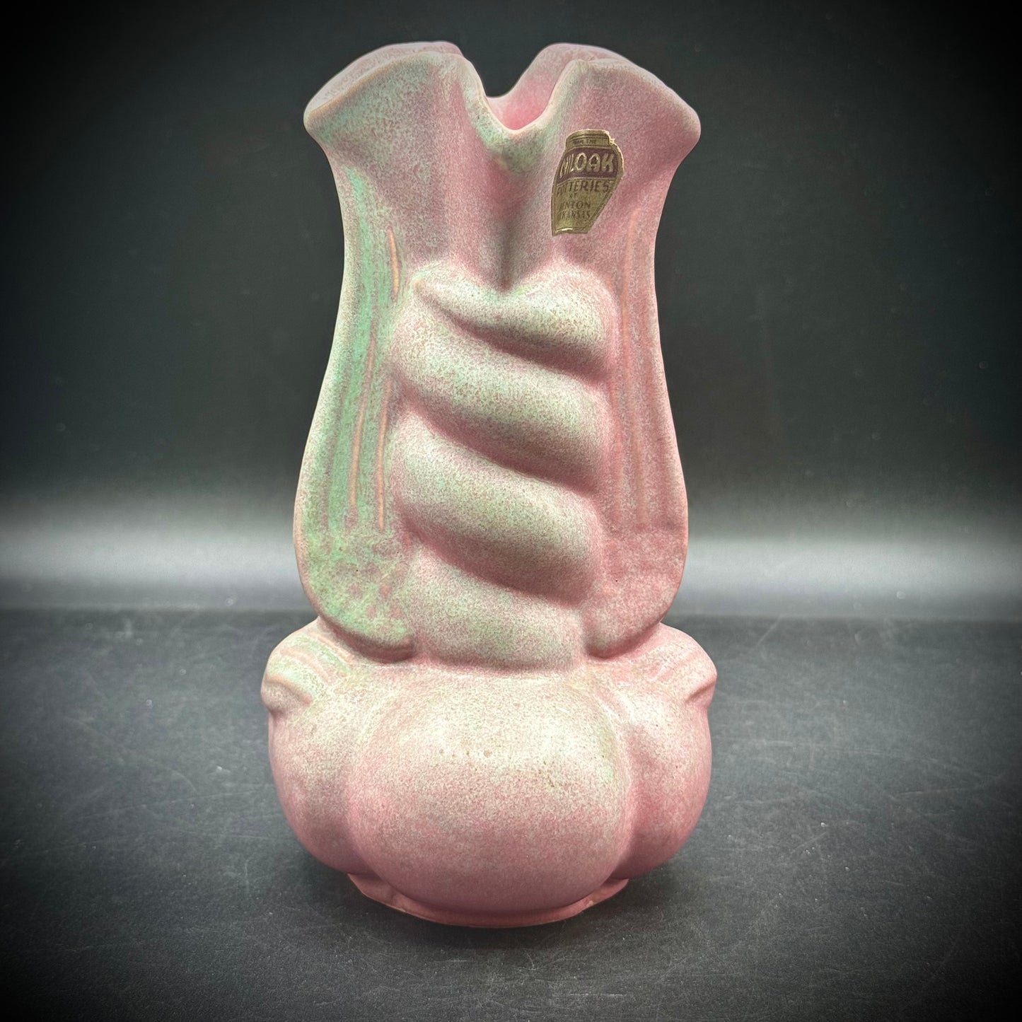 Vintage Niloak Arkansas Pottery Vase w/Original Label