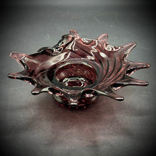Vintage Amethyst Swirl Art Glass Bowl
