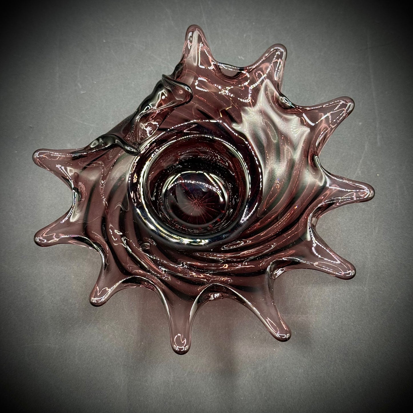 Vintage Amethyst Swirl Art Glass Bowl