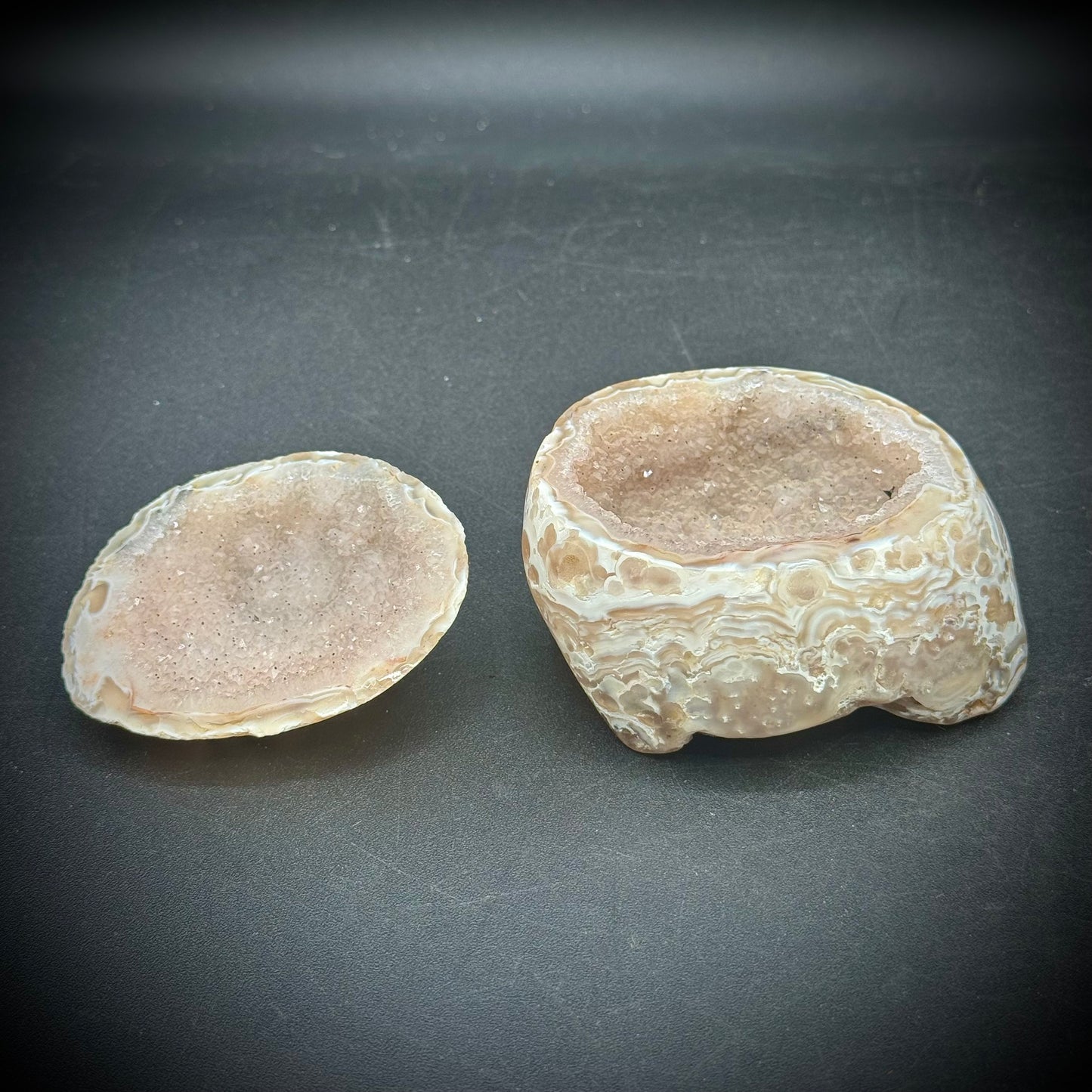 Cut Stone Geode Trinket Box