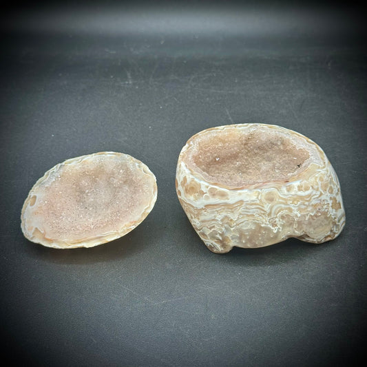 Cut Stone Geode Trinket Box