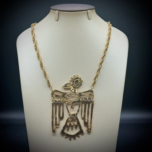 RARE Vintage Mr. We Large Articulating Thunderbird Necklace