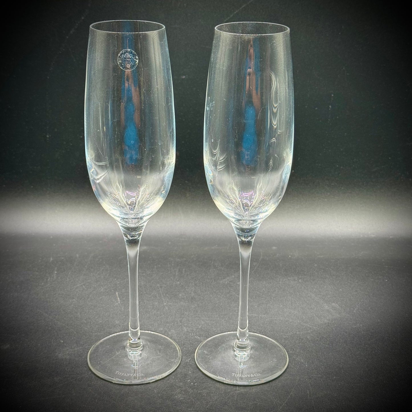 Pair of Tiffany & Company Crystal Champagne Flutes