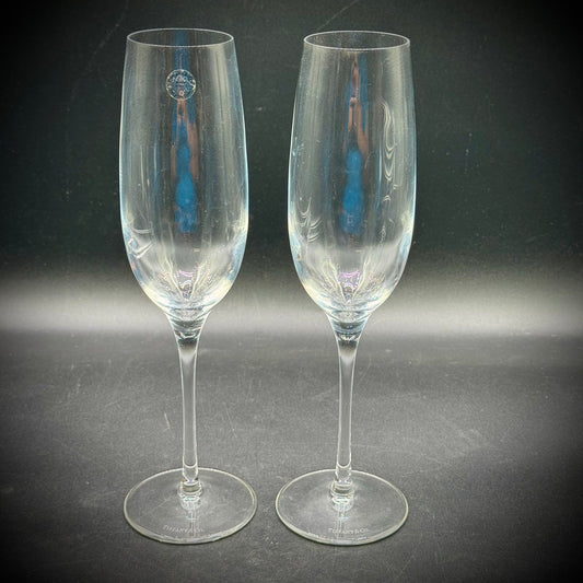Pair of Tiffany & Company Crystal Champagne Flutes