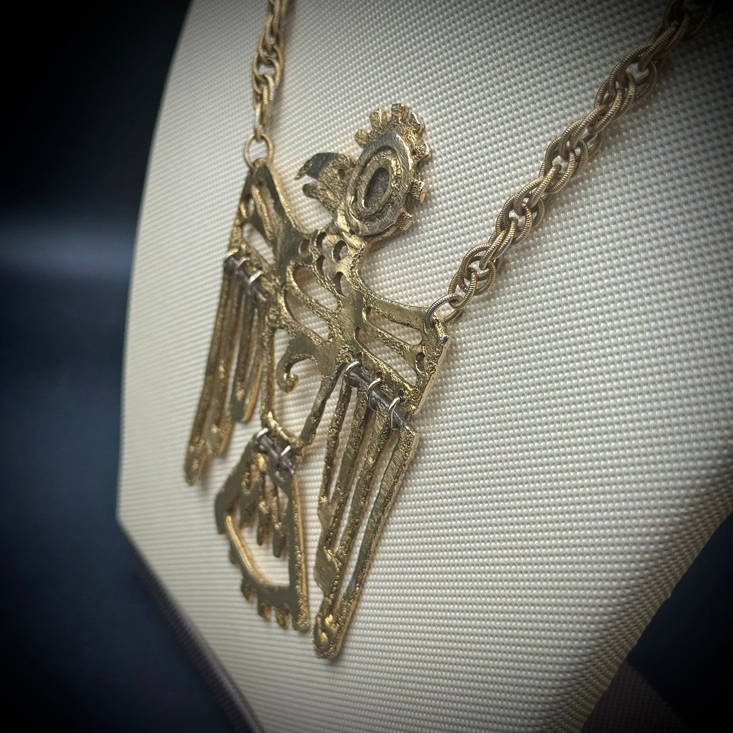 RARE Vintage Mr. We Large Articulating Thunderbird Necklace