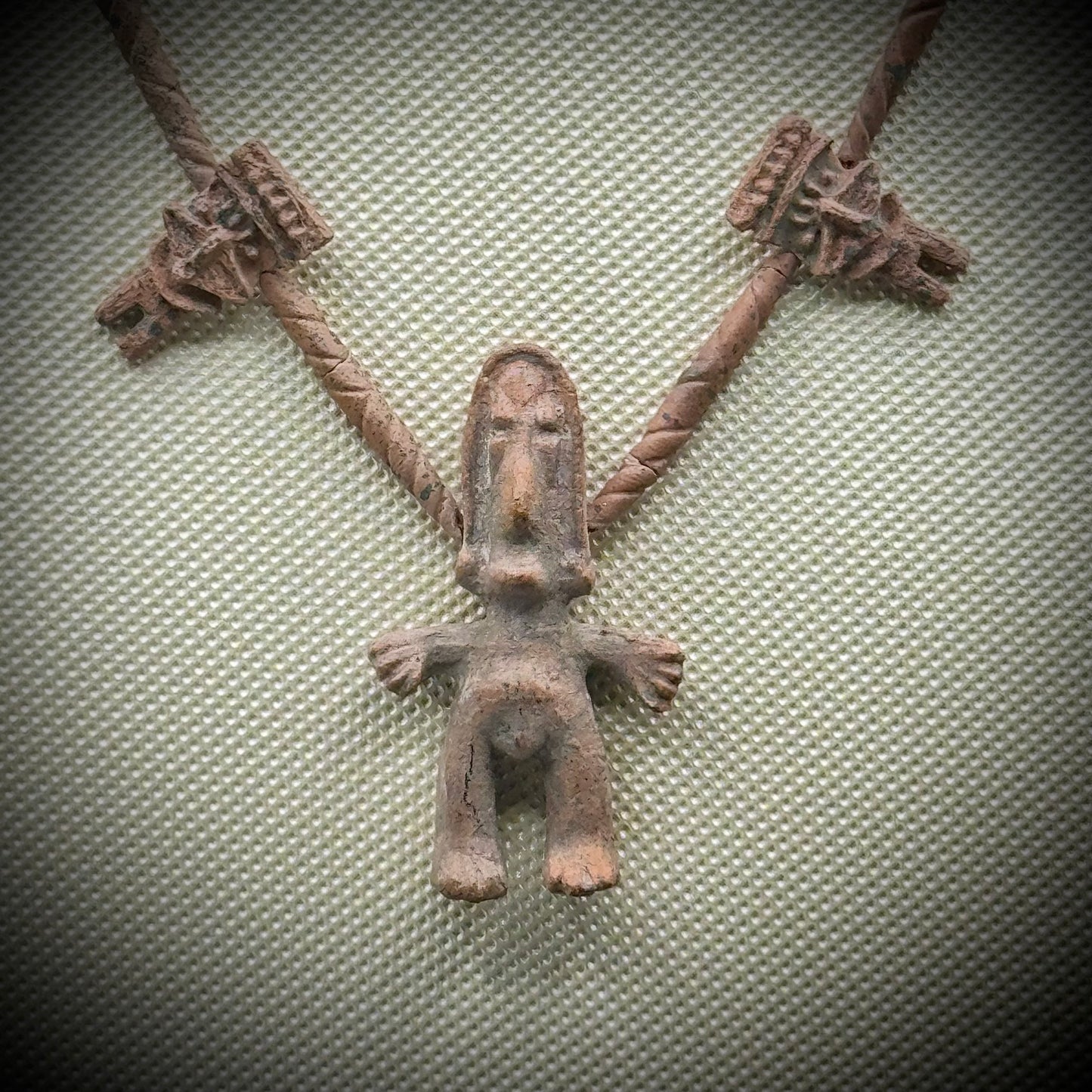 Latin American Tribal Clay Fetish Necklace