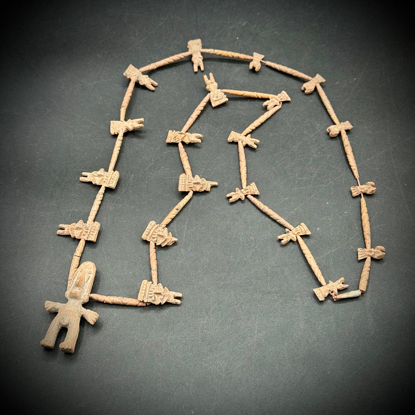 Latin American Tribal Clay Fetish Necklace