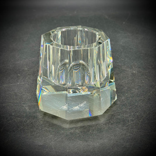 Oleg Cassini Signed Crystal Votive