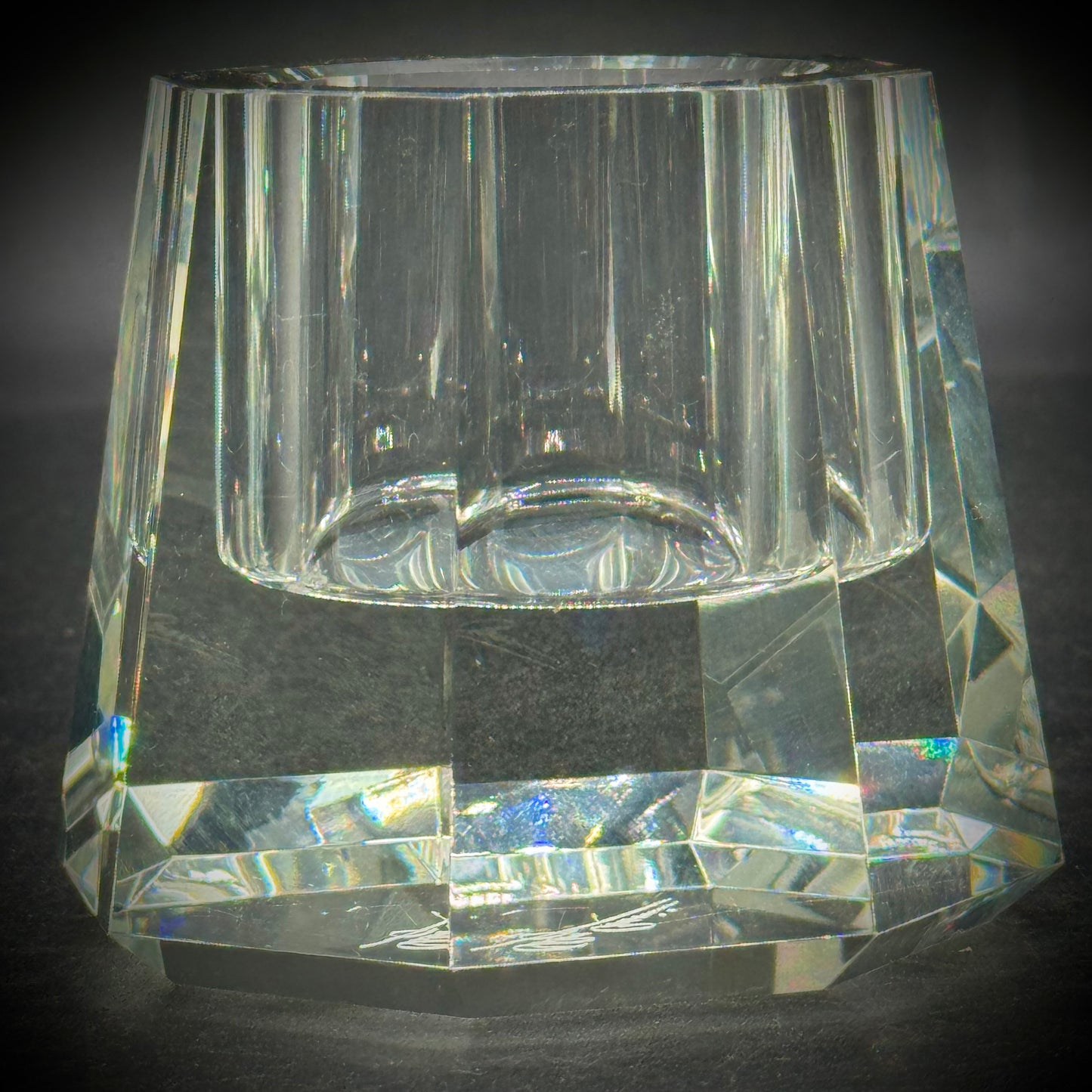 Oleg Cassini Signed Crystal Votive