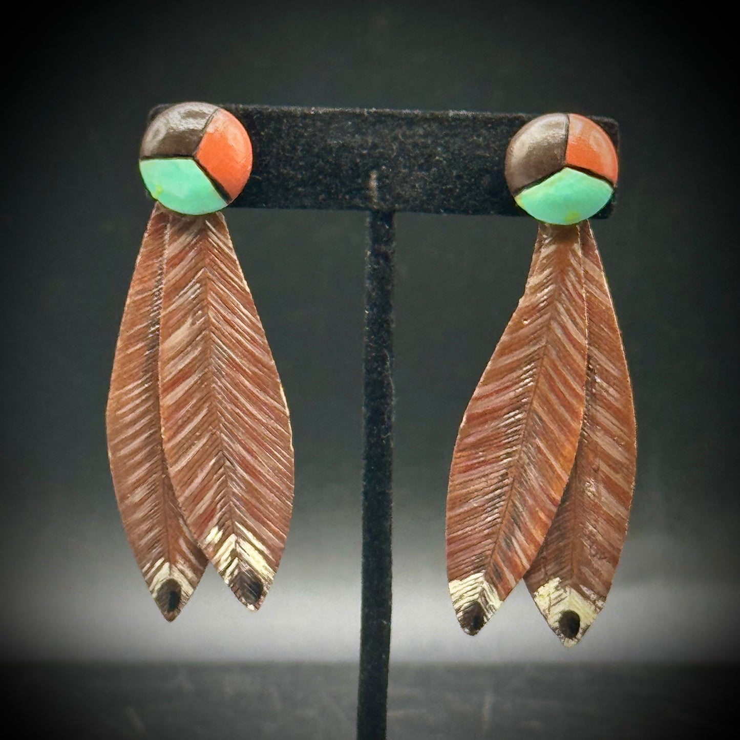 Native American Motif Feather Earrings
