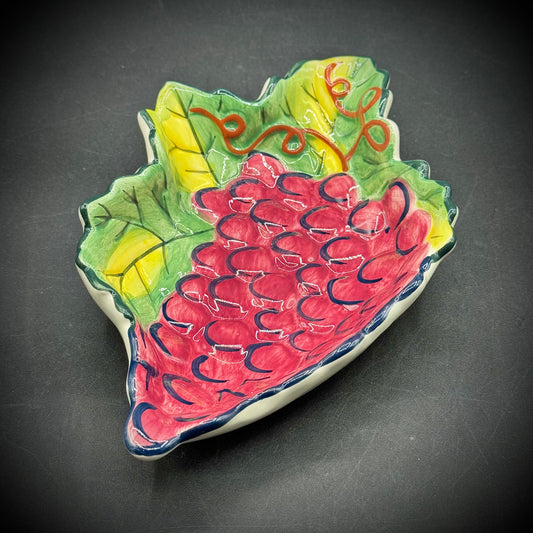 Clay Art of South San Francisco Grape Motif Dish