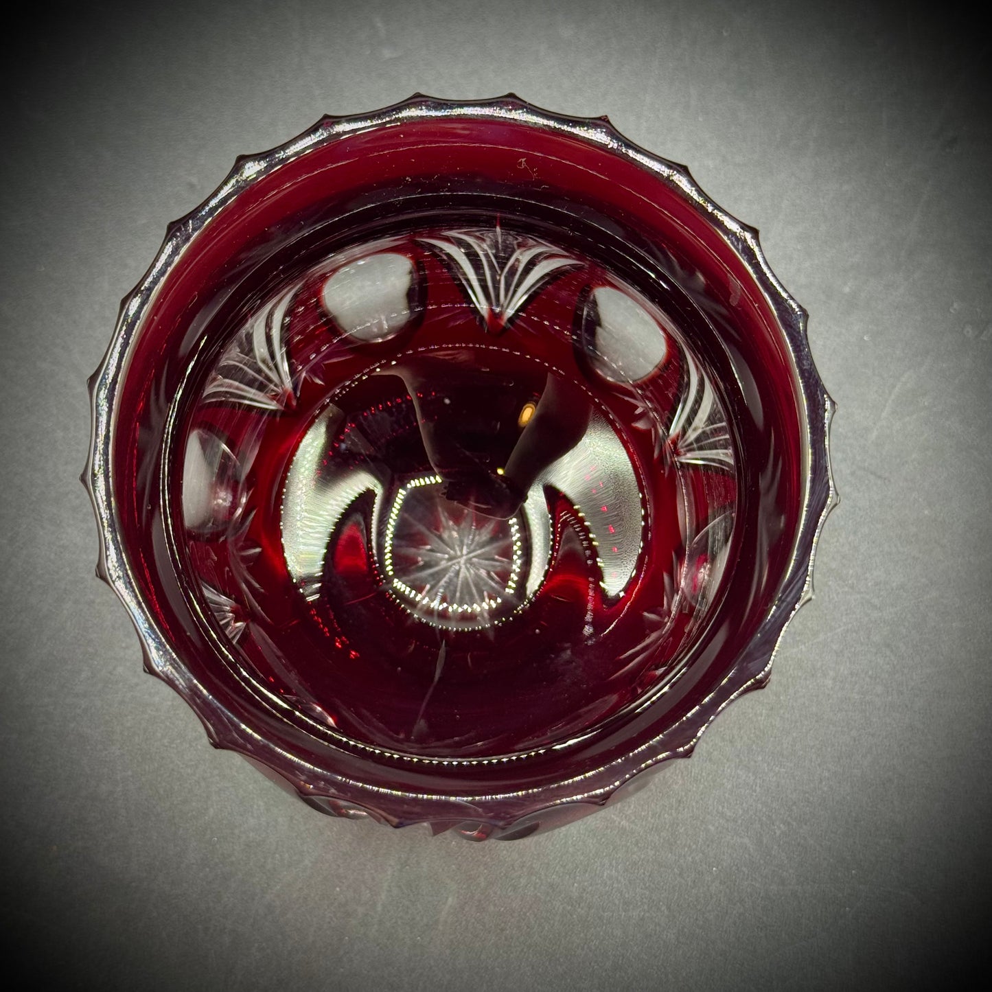 Pair of Vintage Cut to Clear Hungarian Art Glass Votives