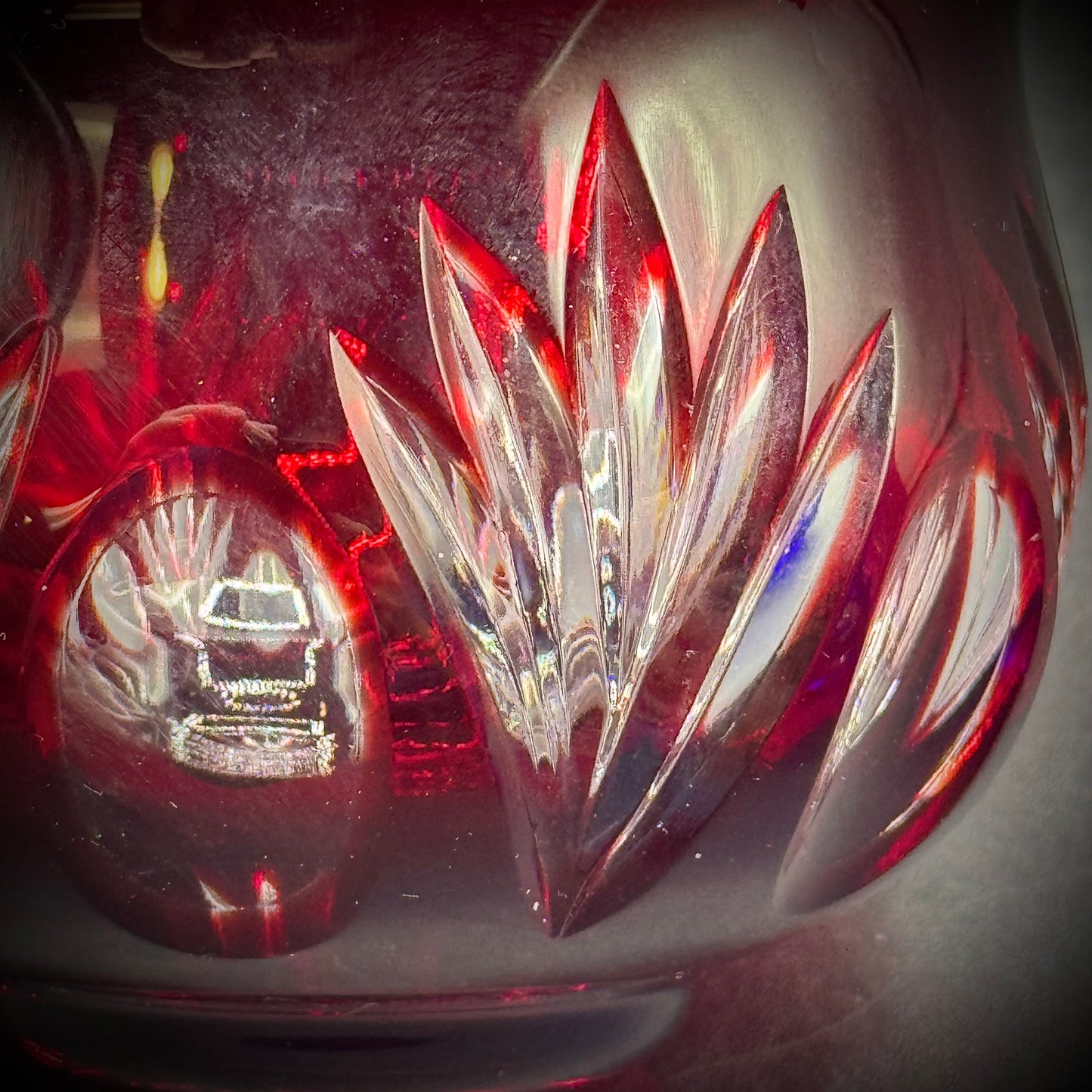 Pair of Vintage Cut to Clear Hungarian Art Glass Votives