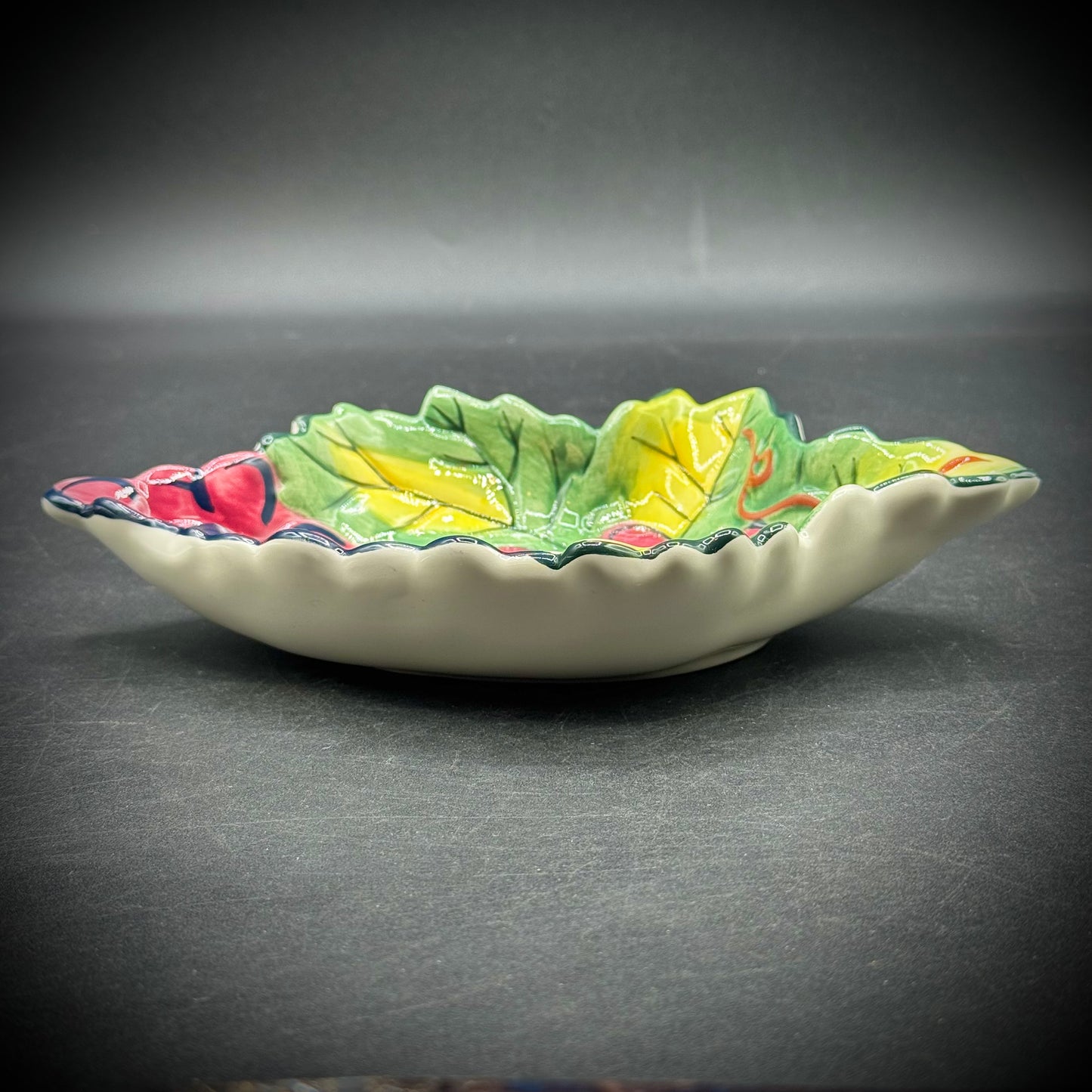 Clay Art of South San Francisco Grape Motif Dish