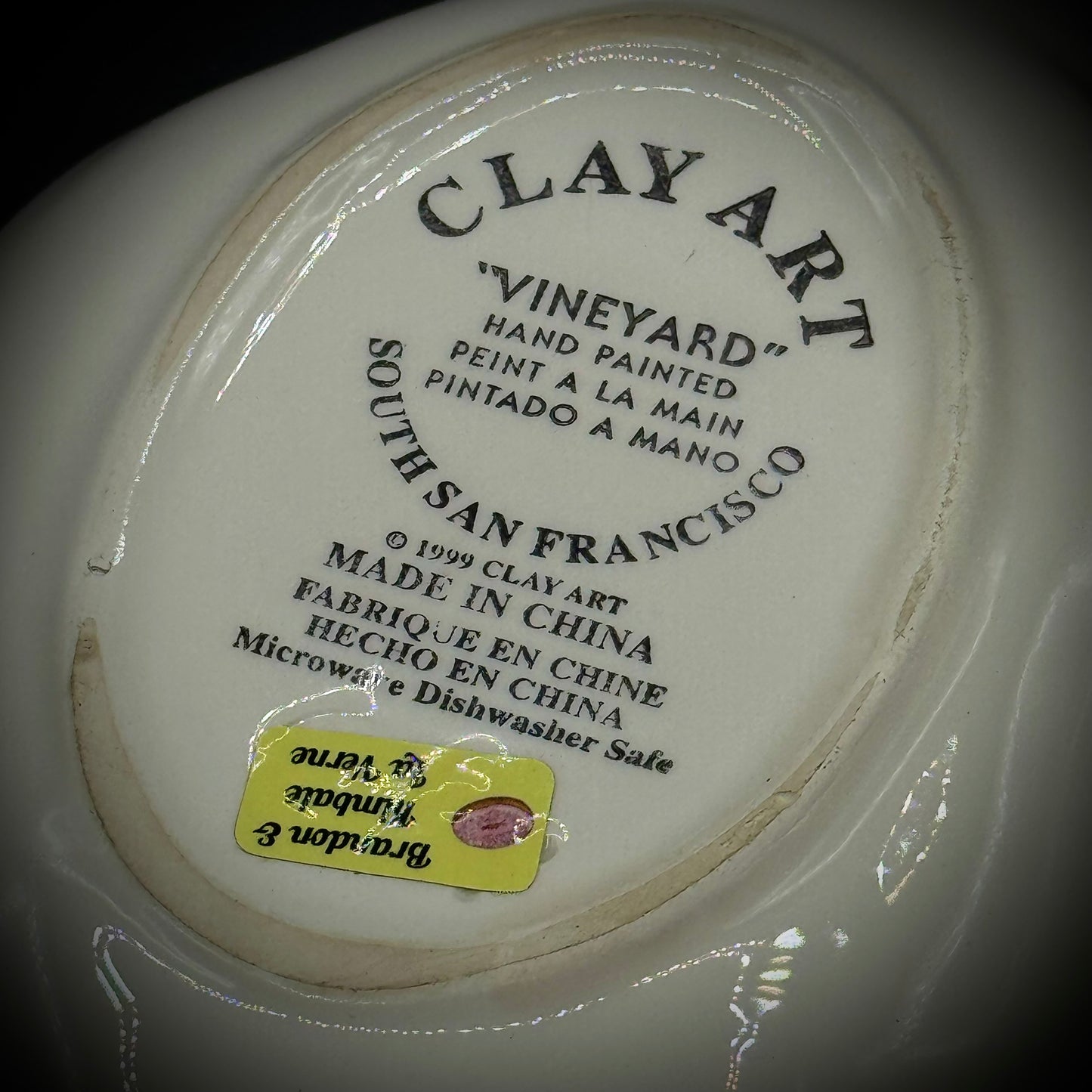 Clay Art of South San Francisco Grape Motif Dish