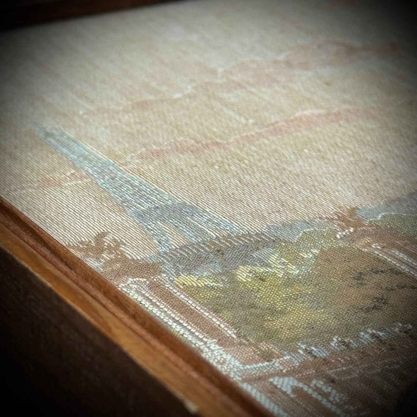 Vintage Paris Bridge Scene Framed Tapestry