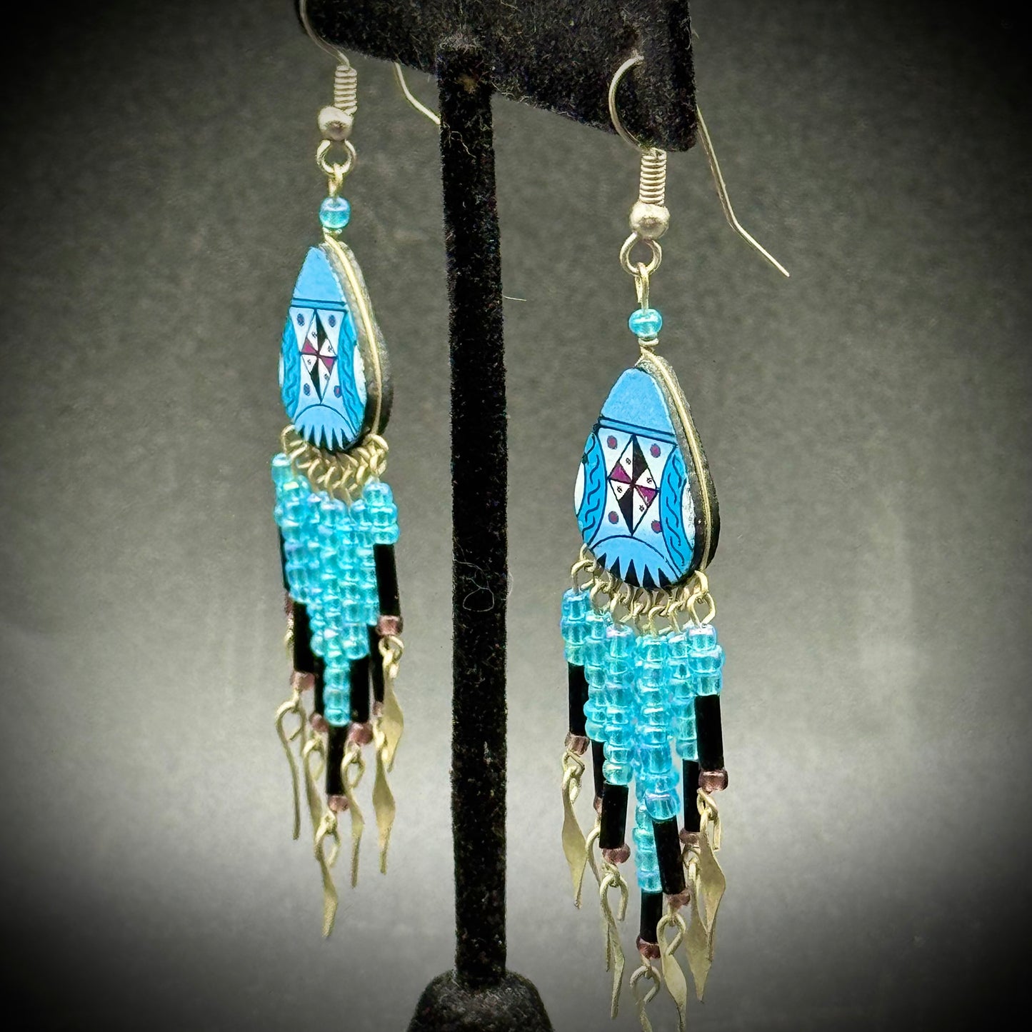 Native American Bead Dangle Earrings