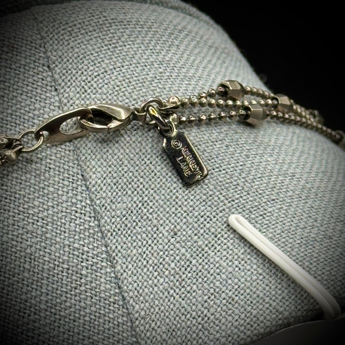 Kenneth Lane Marcasite Cross with Long Multi-Strand Necklace