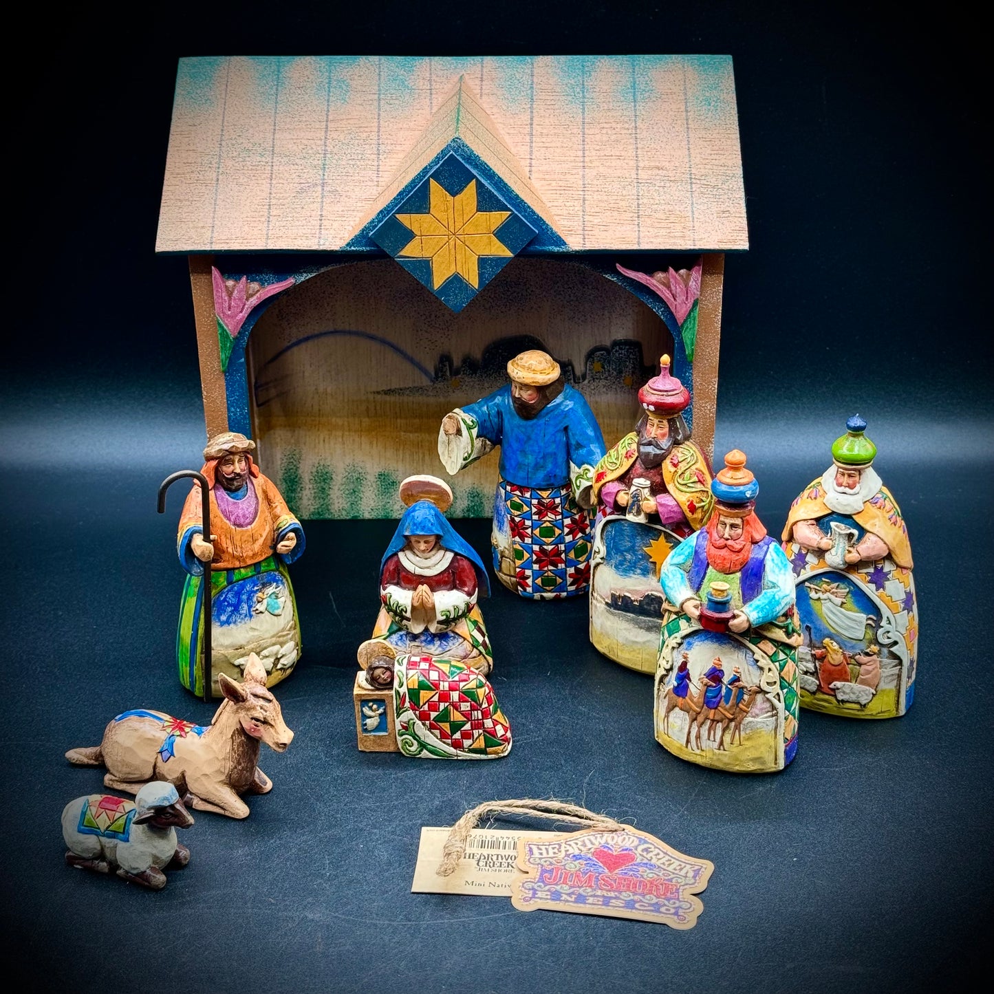 Vintage 2004 Heartwood Creek Jim Shore 10-Piece Nativity Set w/Tag & Box