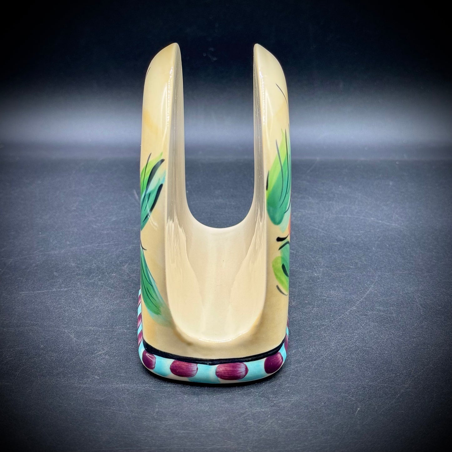 Vintage Hand Painted Gail Pittman Beau Rivage Napkin Holder