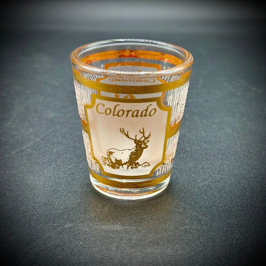 Vintage Culver Colorado Gold Accented Shot Glass