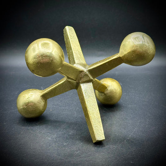 Large Decorative Solid Brass Jack Paperweight