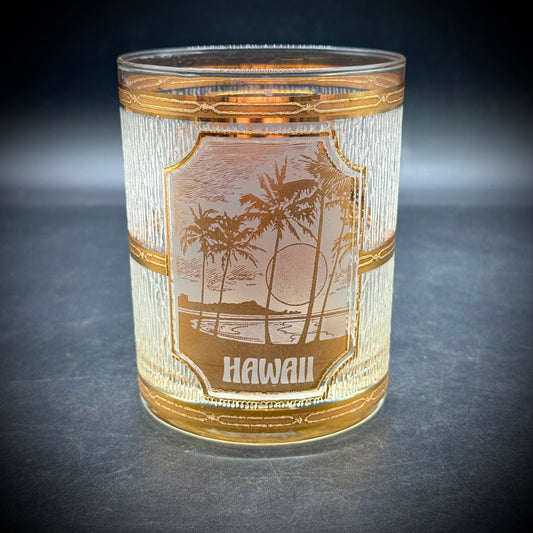 Vintage Culver Gold Trim Hawaii Souvenir Glass
