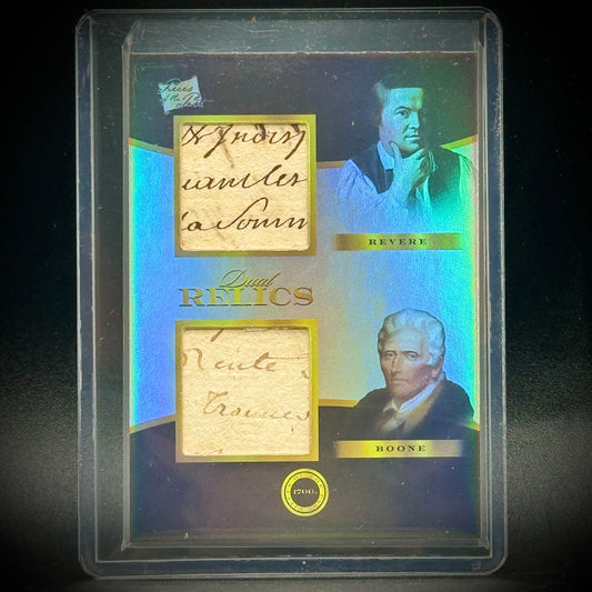 Pieces of The Past Paul Revere & Daniel Boone Dual Relic Card