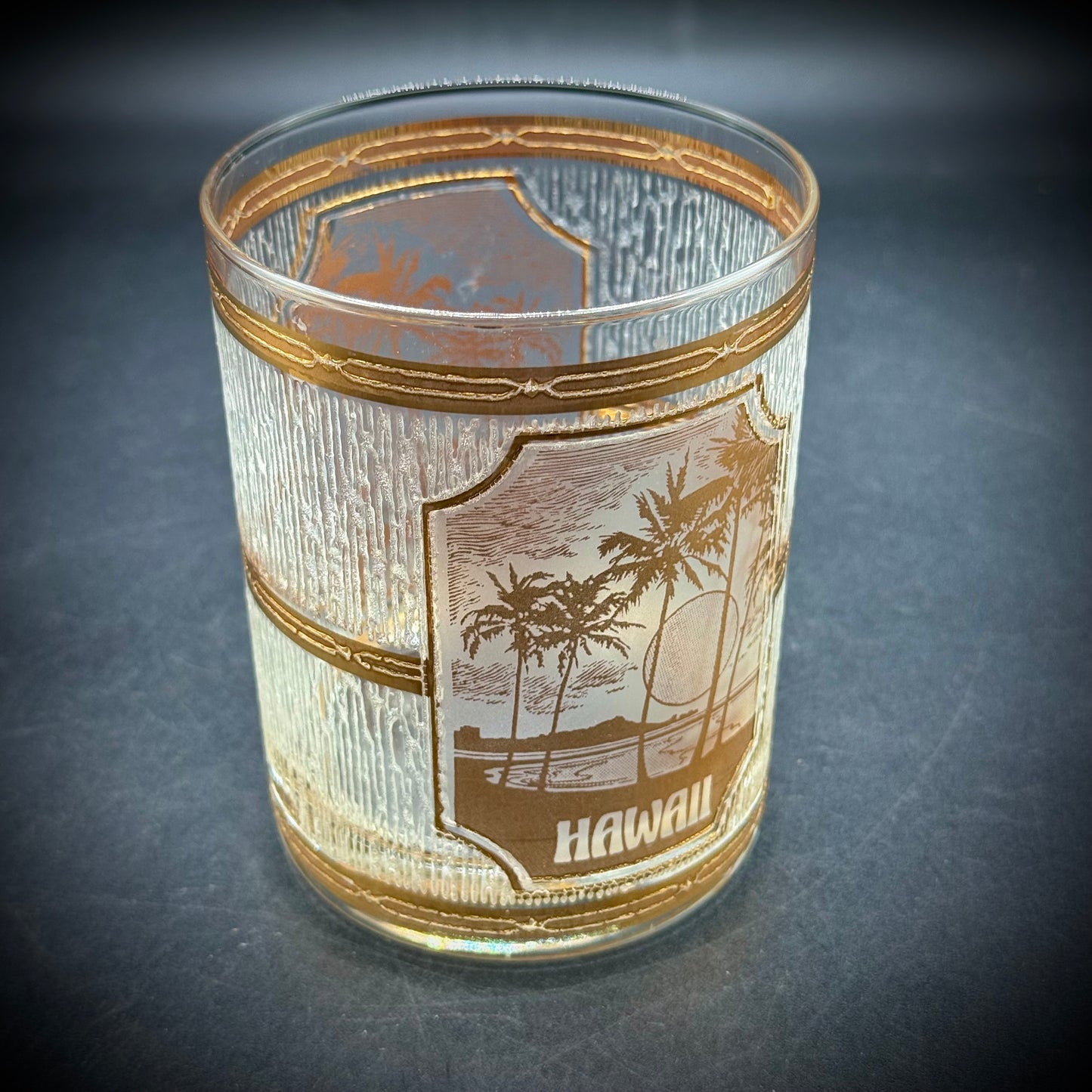 Vintage Culver Gold Trim Hawaii Souvenir Glass