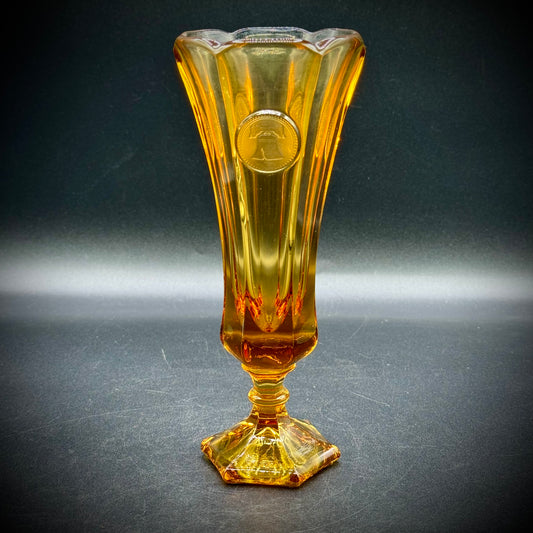 Vintage Fostoria Amber Glass Coin Vase