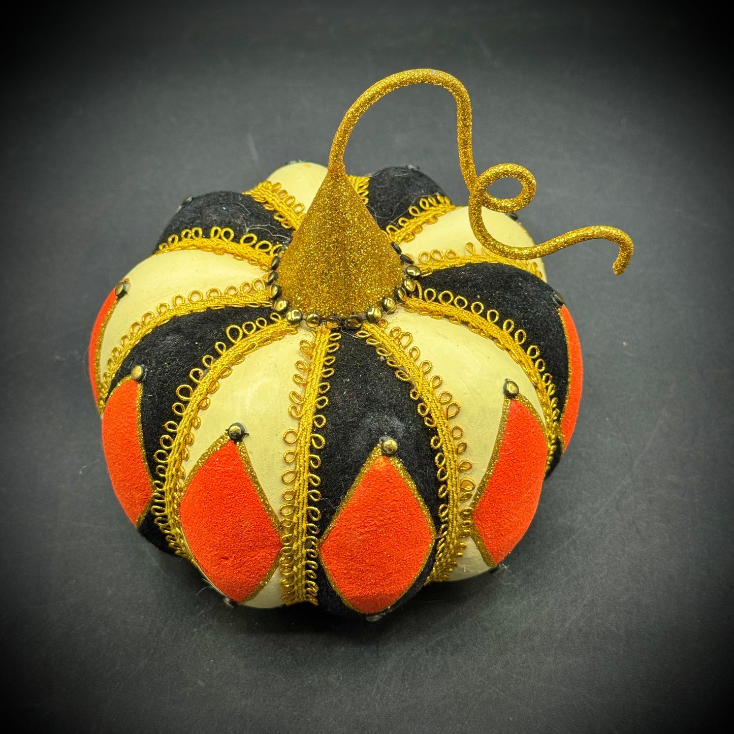 Diamond Pattern Decorative Pumpkin