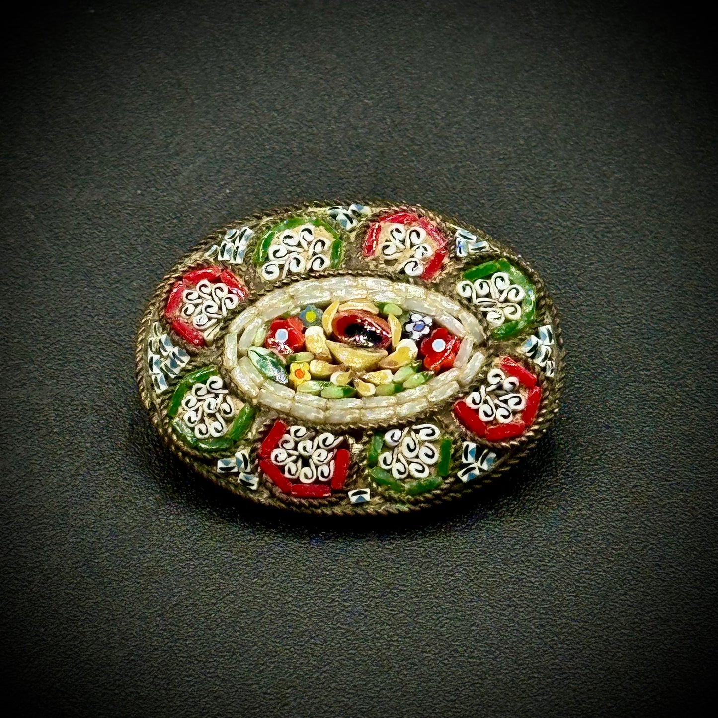 Antique Micro-Mosaic Pin Italy