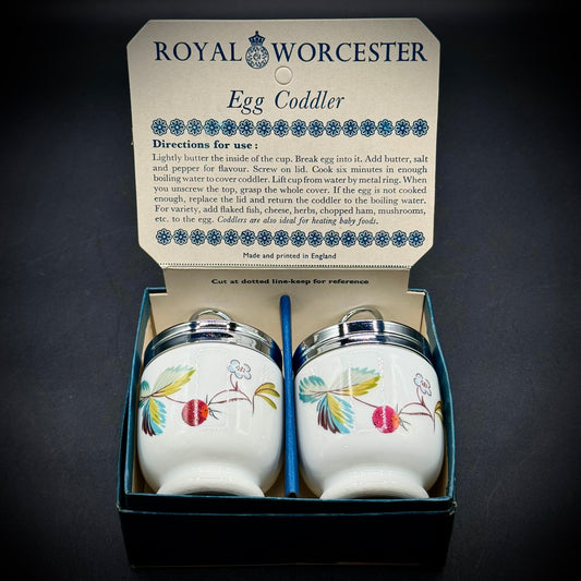 Pair of Royal Worcester Egg Coddlers New in Original Box