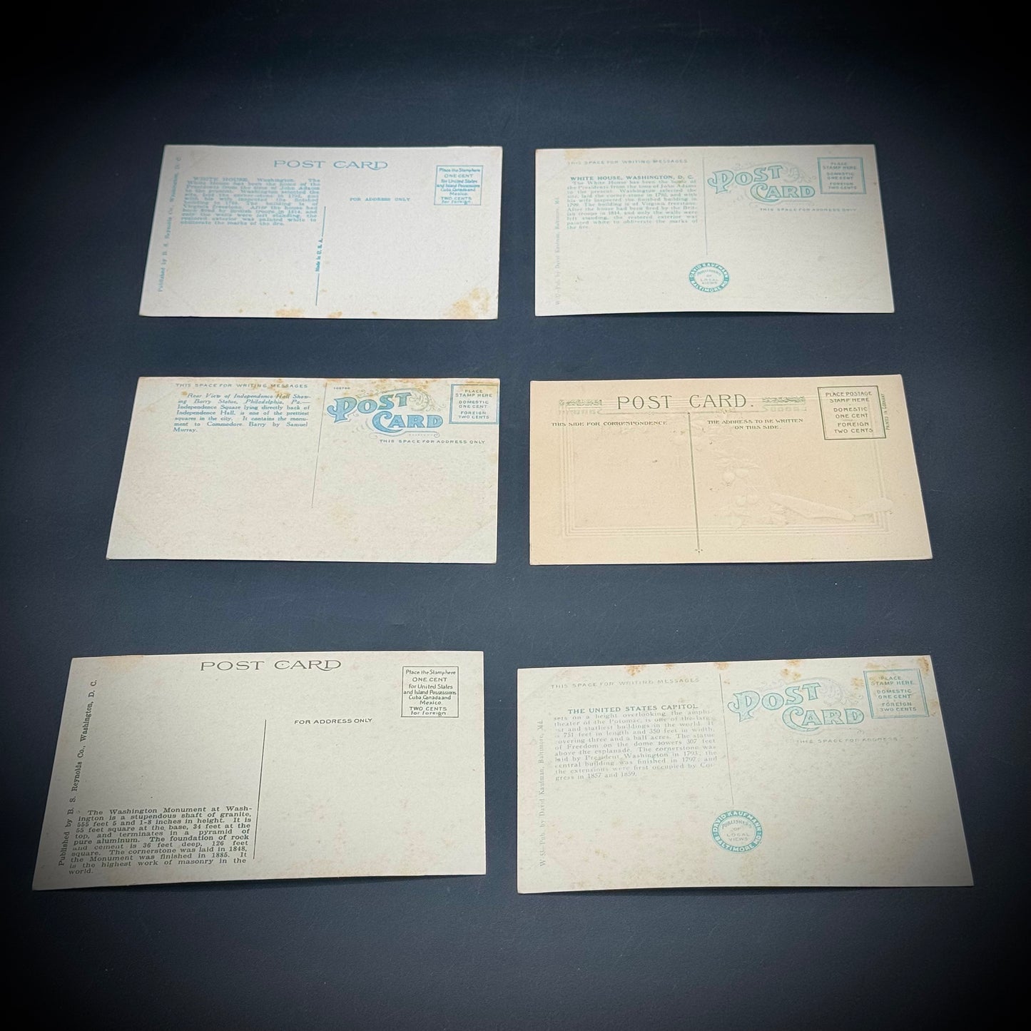 Set of 5 Antique Patriotic Postcards