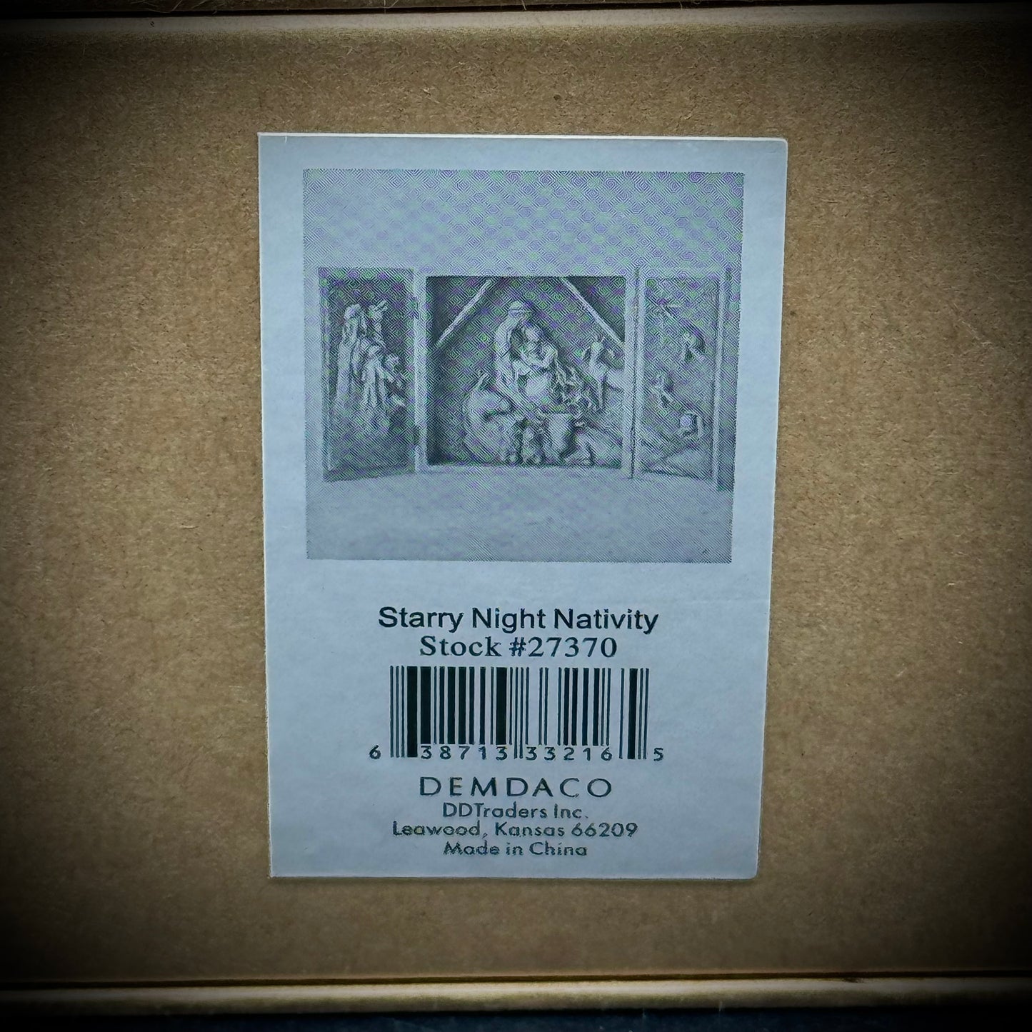 Stunning New in Box Willow Tree "Starry Night Nativity" Triptych
