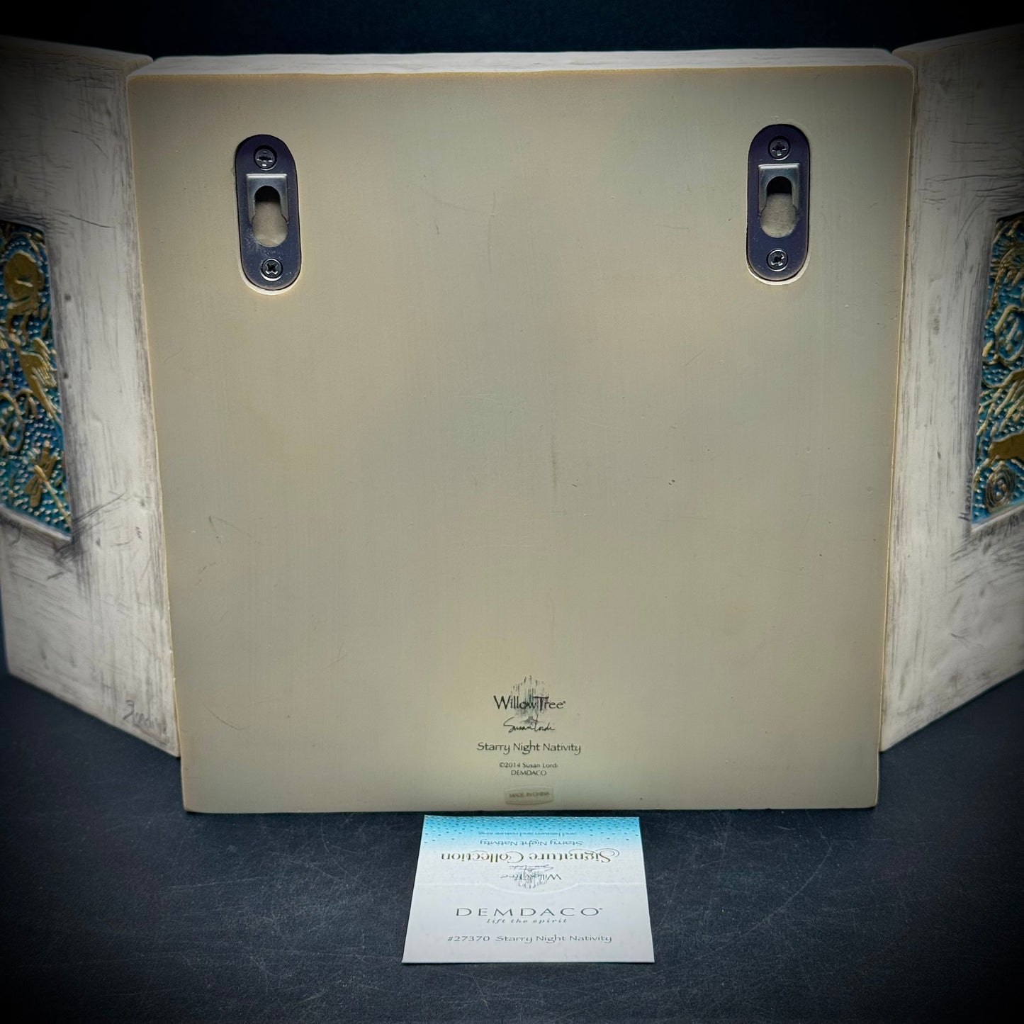 Stunning New in Box Willow Tree "Starry Night Nativity" Triptych