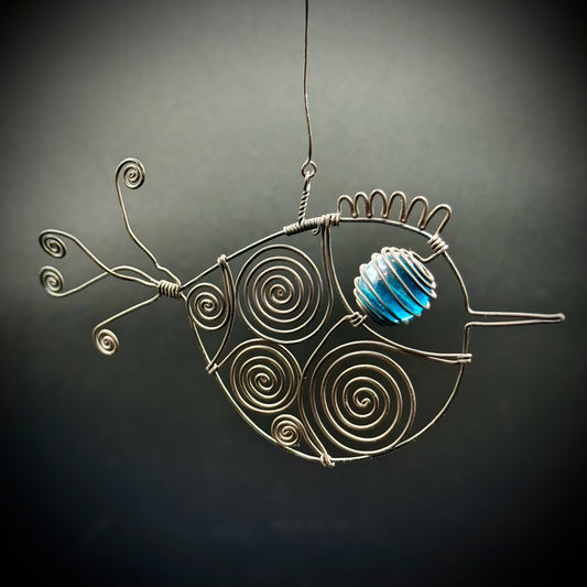 Alaskan Art Wire Sculpture Fish Motif