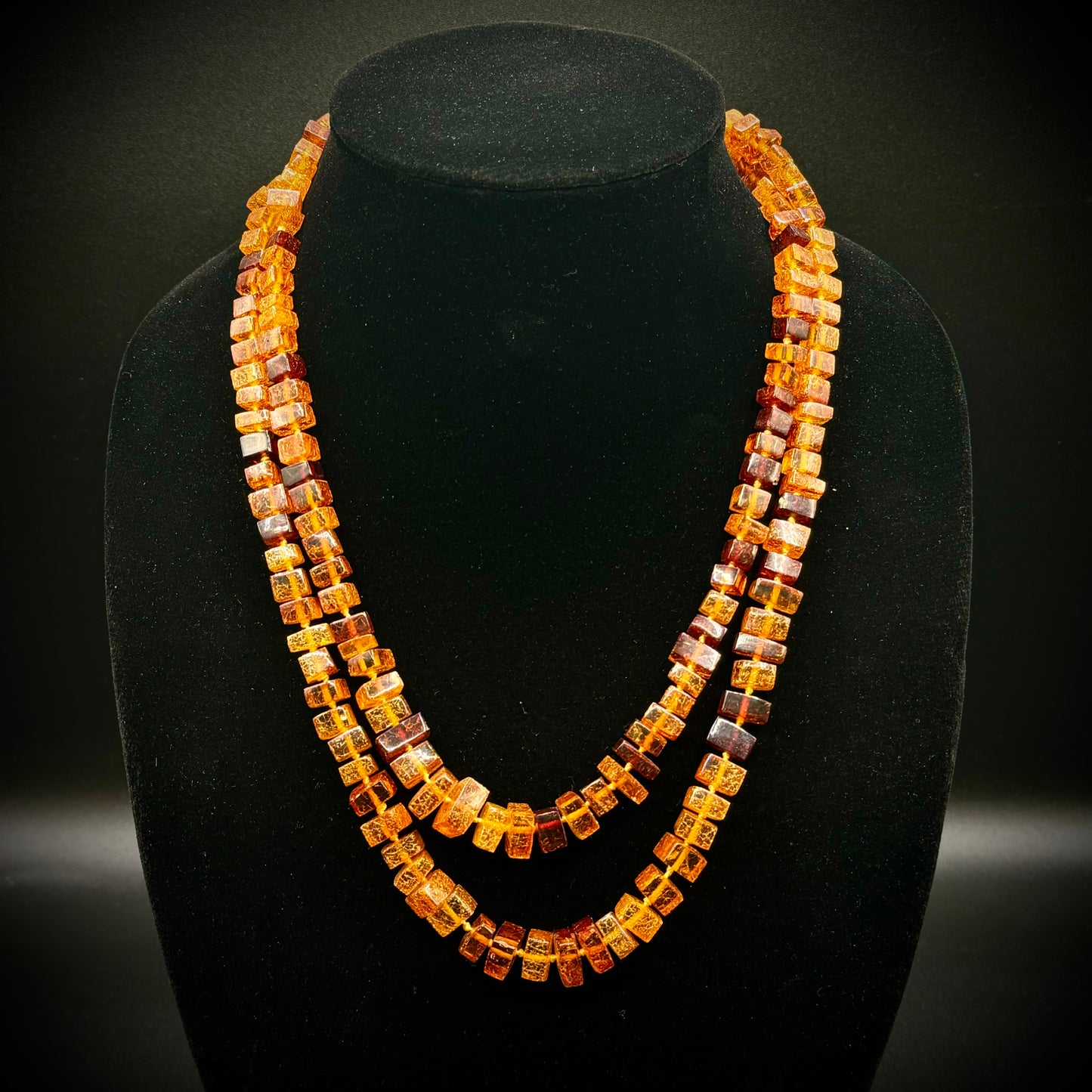 Vintage Baltic Amber Double Strand Necklace