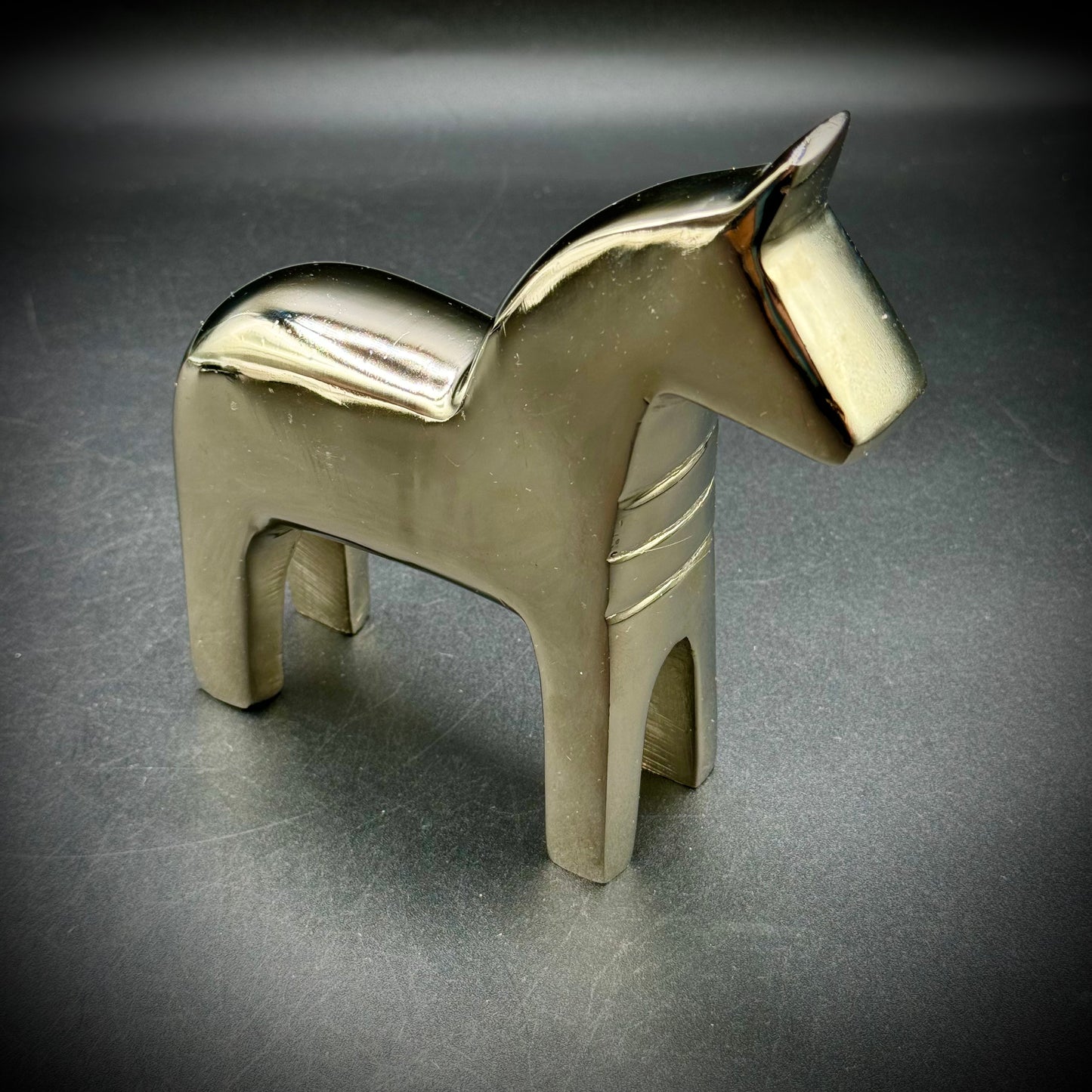 Modernist Metal Dala Horse Vintage IKEA