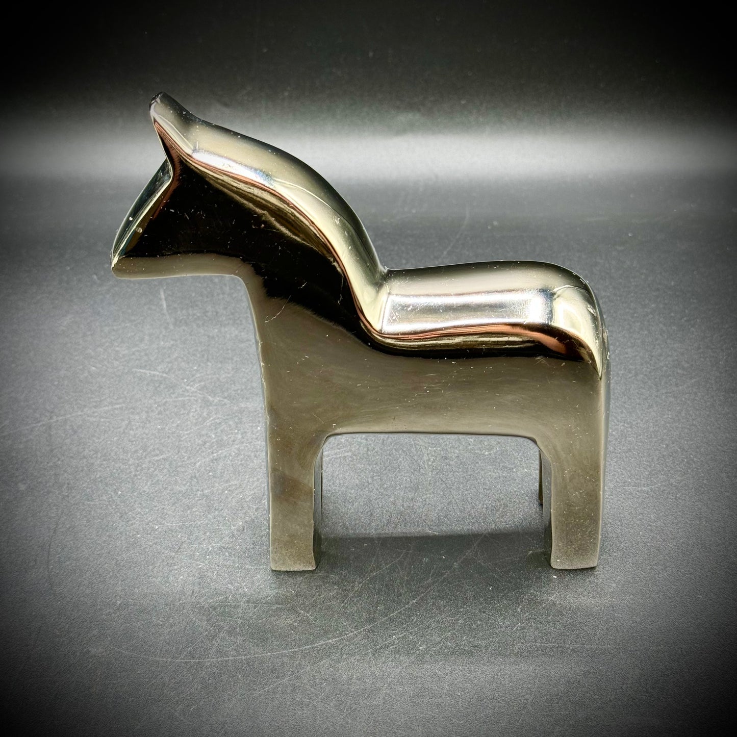 Modernist Metal Dala Horse Vintage IKEA