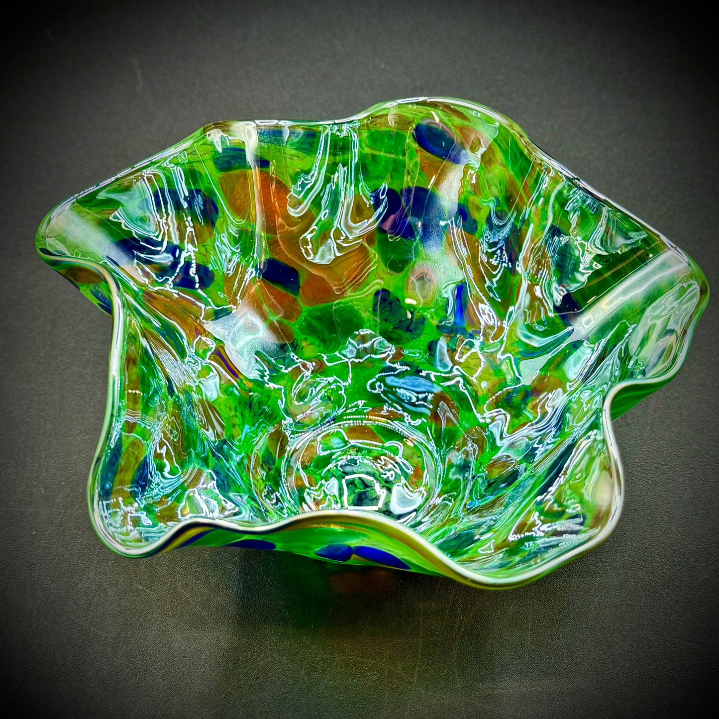 Gorgeous Glass Eye Handkerchief Bowl