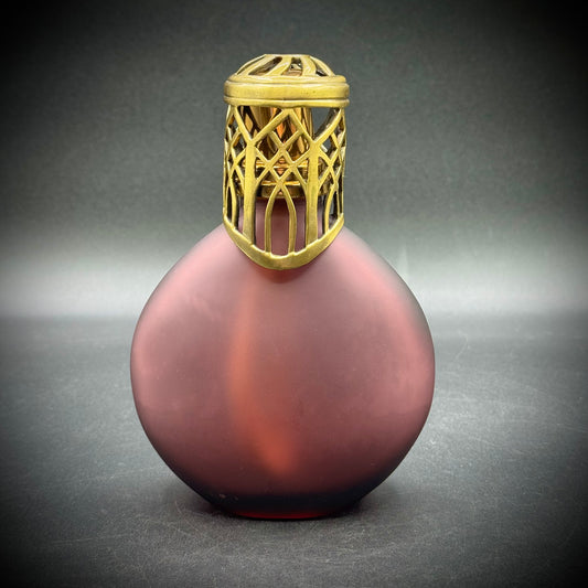 Ornate Cranberry Art Glass Oil Diffuser