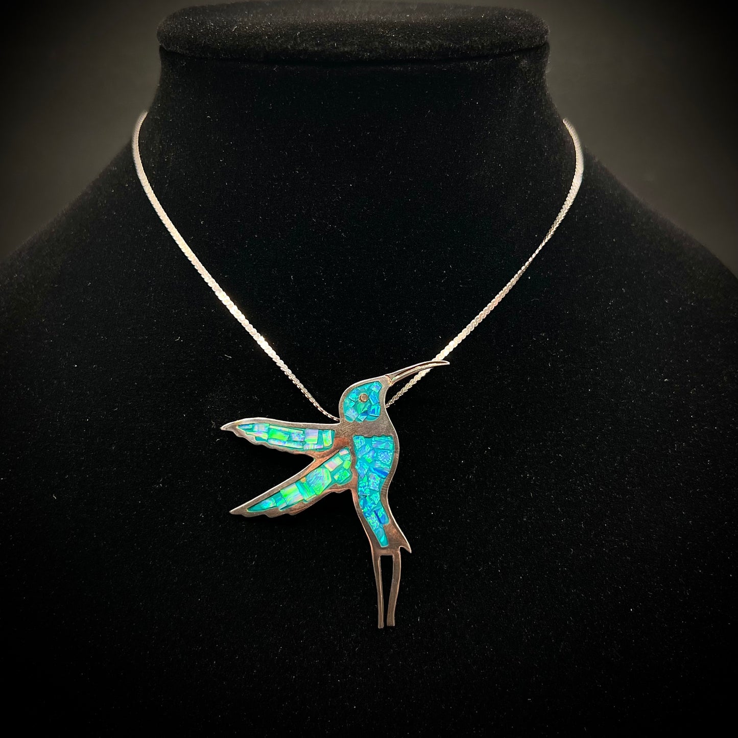 Sterling Silver 925 Hummingbird Necklace & Chain