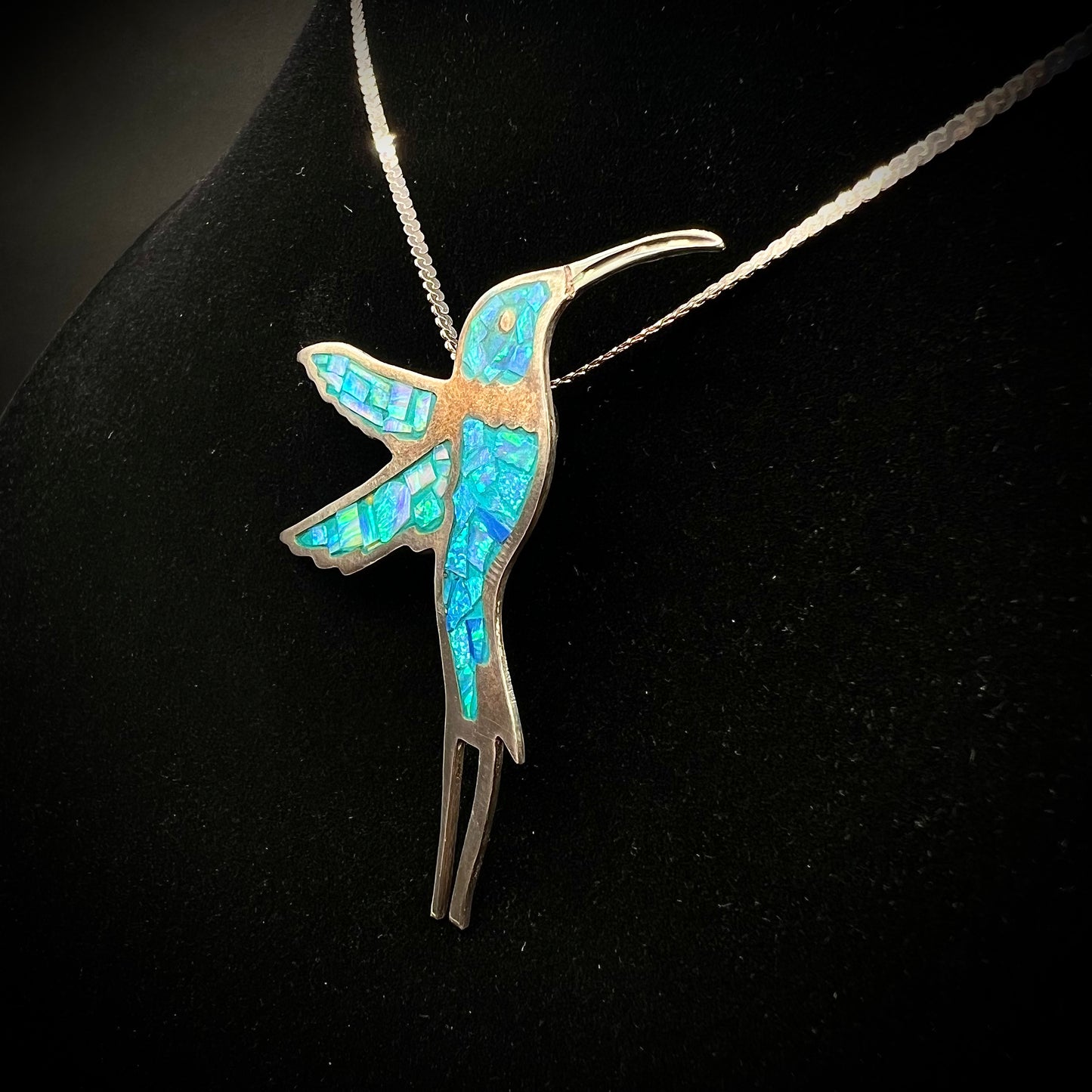 Sterling Silver 925 Hummingbird Necklace & Chain