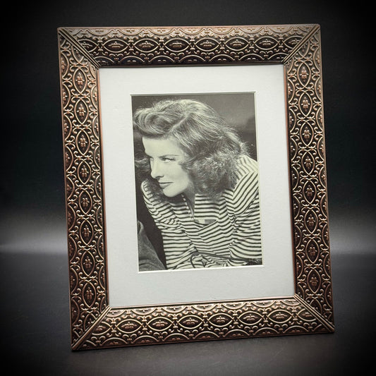 Heavy Copper Frame with Matted B&W Photo of Katherine Hepburn