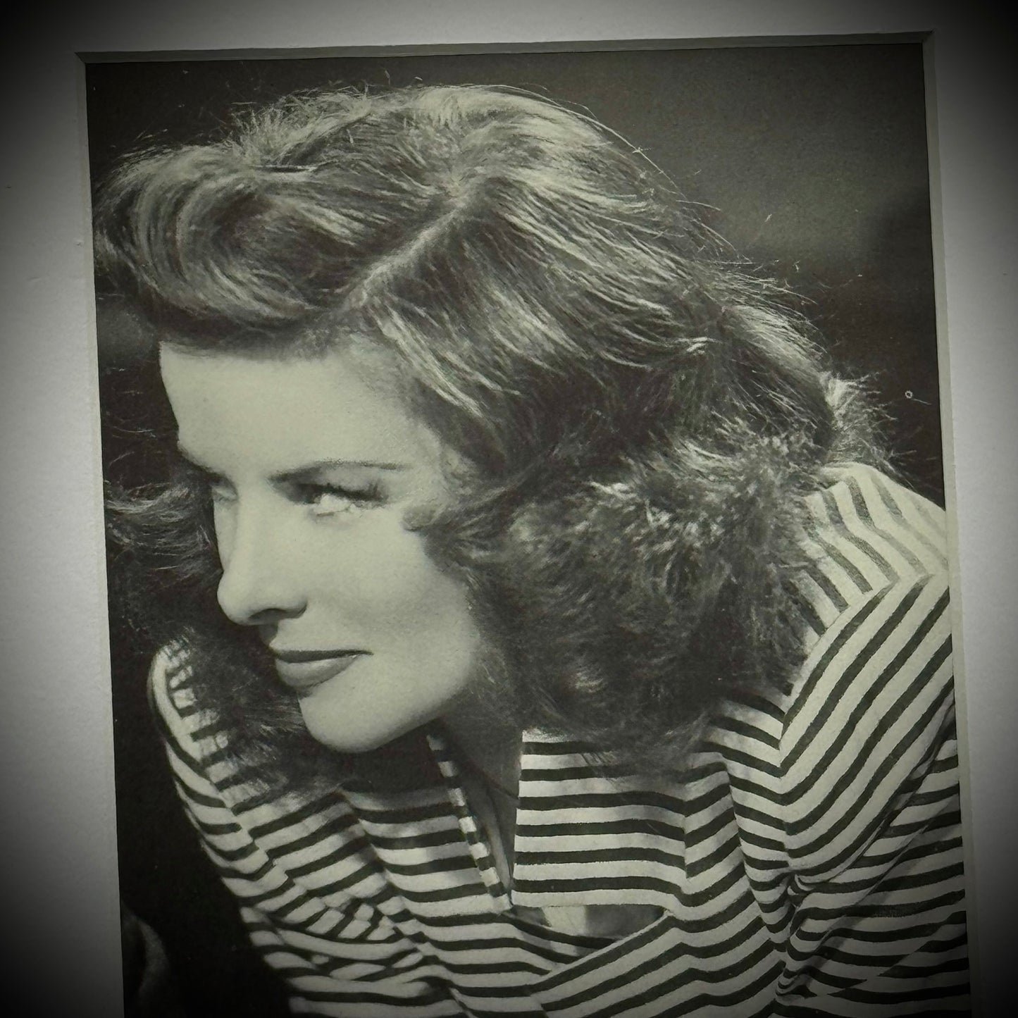 Heavy Copper Frame with Matted B&W Photo of Katherine Hepburn