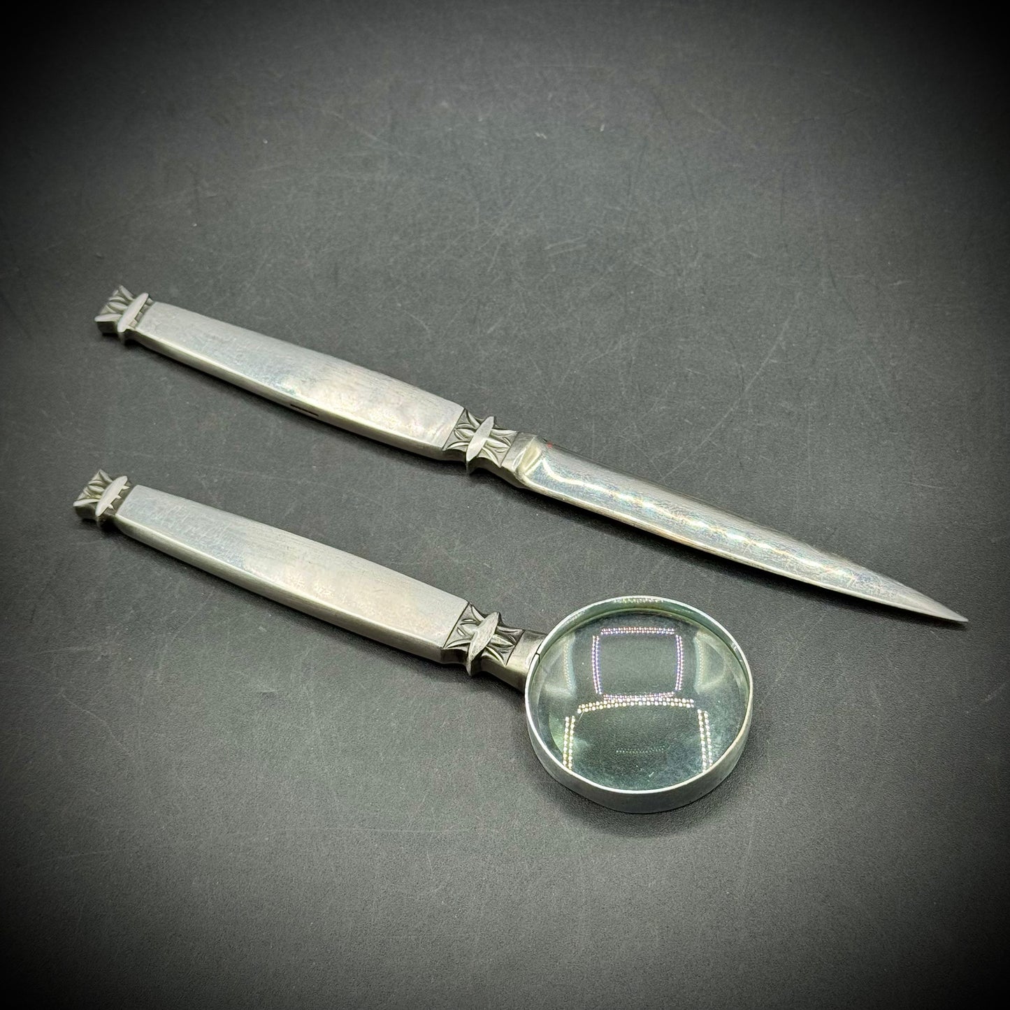 Vintage Crown Japan Two Piece Desk Set