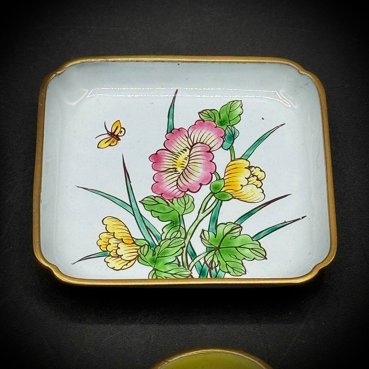 Set of 4 Lillian Vernon Small Enamel Trinket Dishes
