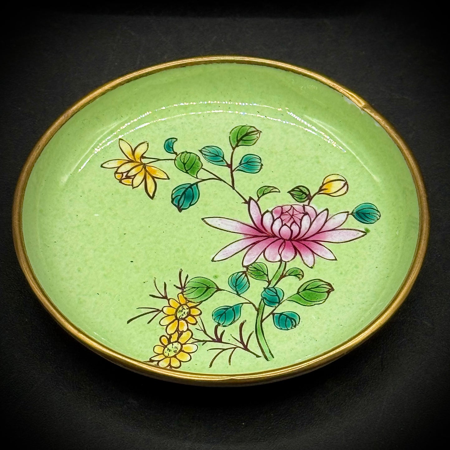 Set of 4 Lillian Vernon Small Enamel Trinket Dishes