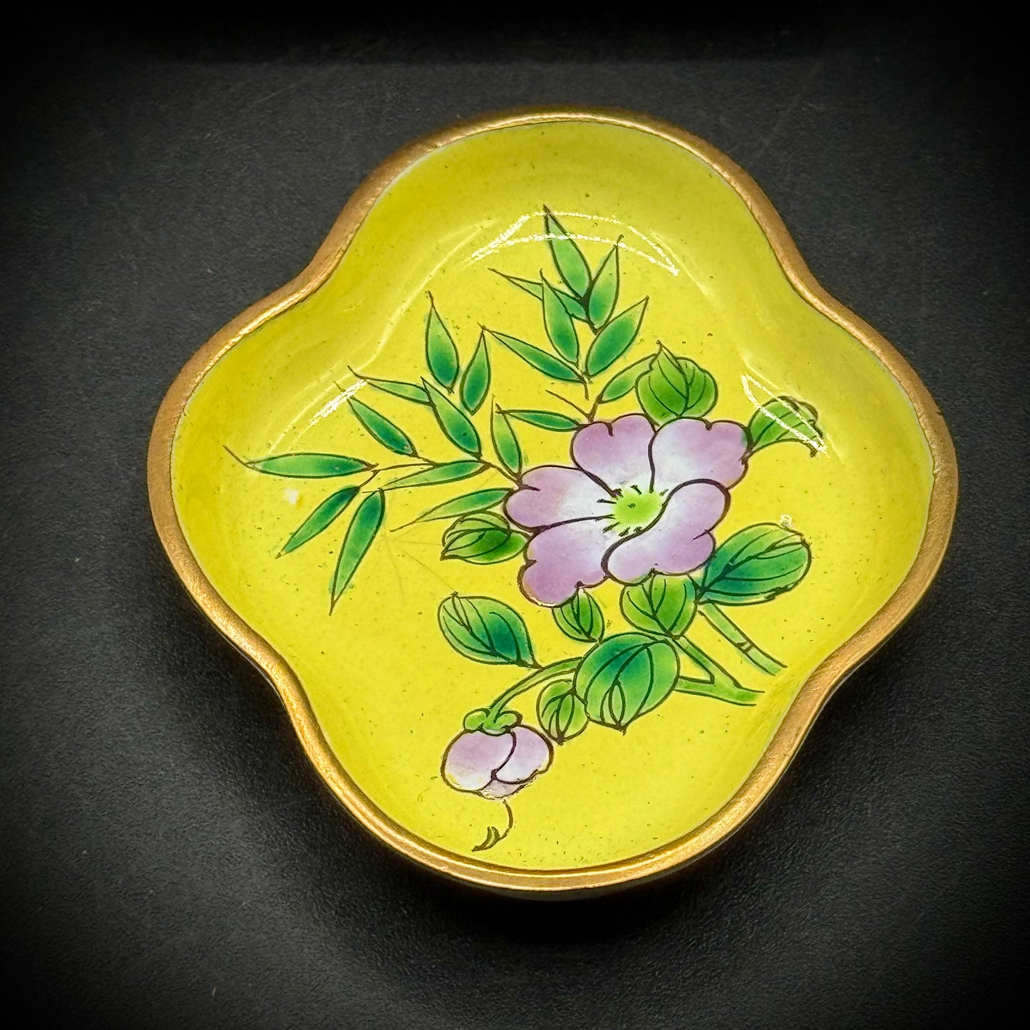 Set of 4 Lillian Vernon Small Enamel Trinket Dishes
